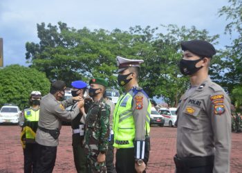 Apel Gelar Pasukan Operasi Lilin Toba Tahun 2020 di Polres Nias Menyambut Natal dan Tahun Baru