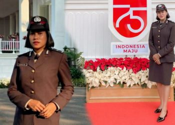 Bripda Carolina Apriliyanti, Polwan Cantik dari Polres Bogor, MC Upacara HUT ke -75 RI di Istana Negara