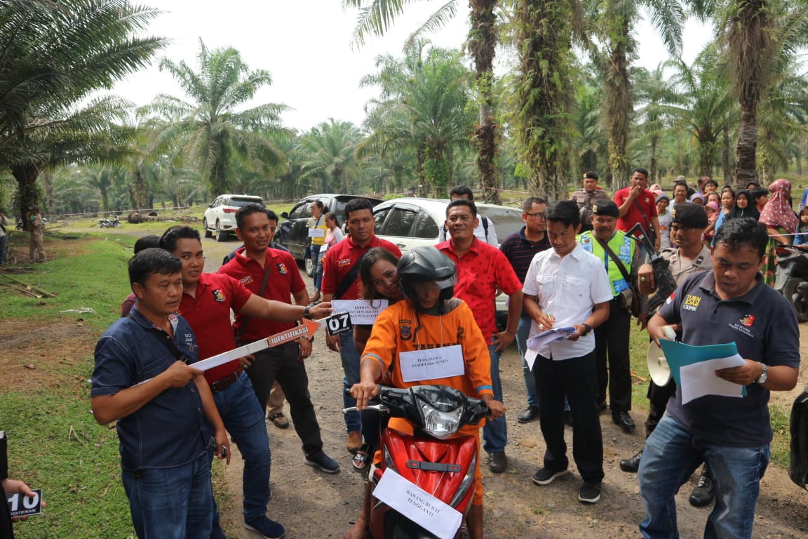 Sat Reskrim Polres Simalungun Gelar Rekonstruksi Pembunuhan Ngatiem