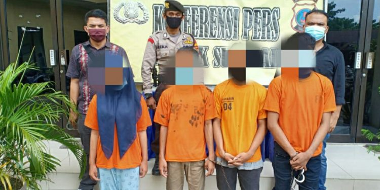 Polsek Sunggal Polrestabes Medan Sikat Komplotan Begal, Satu Remaja Wanita