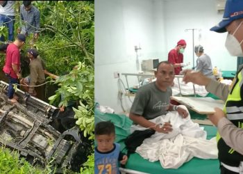 Pasutri Hottua Sidauruk-Desy Haloho dan Seorang Anaknya jadi Korban Pajero Sport Terbalik di Jalan Siantar -Saribudolok