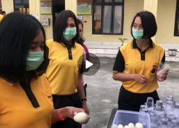 Jaga Vitalitas Cegah Penyebaran Covid-19, Personel Polres Tobasa Senam dan Dapat Ekstra Puding