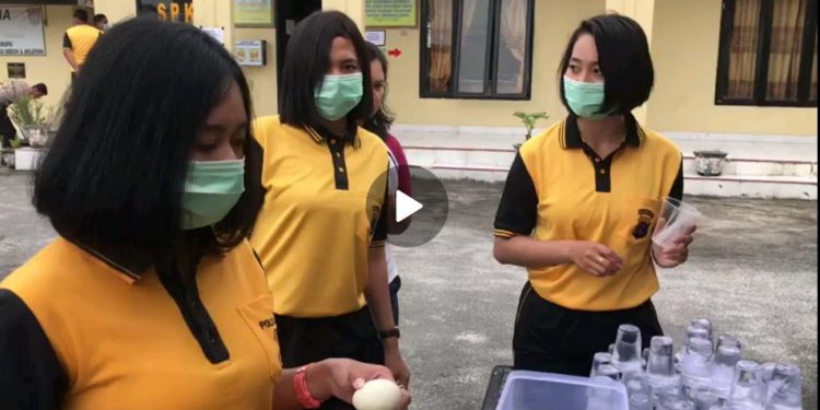 Jaga Vitalitas Cegah Penyebaran Covid-19, Personel Polres Tobasa Senam dan Dapat Ekstra Puding