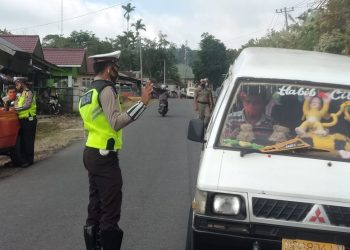 Iptu Amron Simanullang Pimpin Operasi Yustisi Covid-19 di Wilkum Polres Tapanuli Selatan