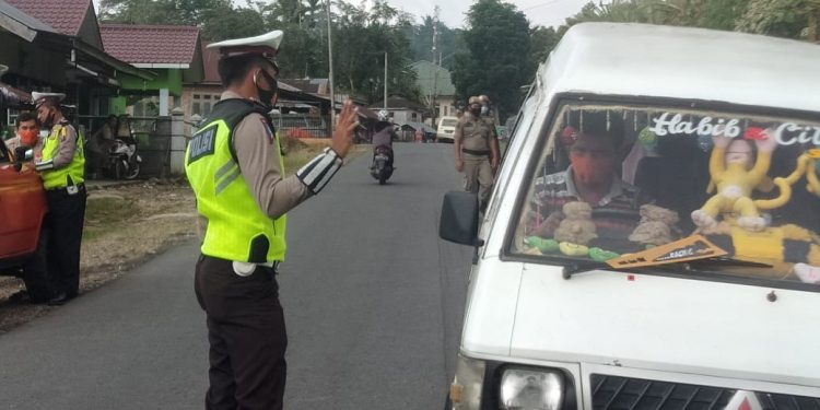 Iptu Amron Simanullang Pimpin Operasi Yustisi Covid-19 di Wilkum Polres Tapanuli Selatan