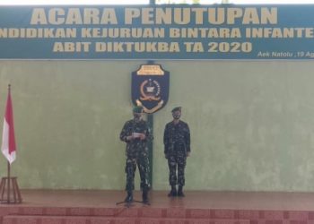 Danrindam I/BB Kol Inf Waston Purba Pimpin Acara Penutupan Dikjurbaif Abit Diktukba TA 2020