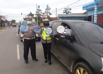 Sat Lantas Polres Dairi Sosialisasi Pencegahan Corona dalam Bahasa Daerah
