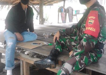 Personel Jajaran Kodim 0208/Asahan Sosialisasi Pencegahan Covid 19 Diwilayah Binaan
