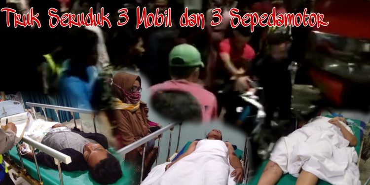 Kecelakaan Beruntun, Tiga Mobil dan Tiga Sepedamotor Diseruduk Truk di Jalan Medan