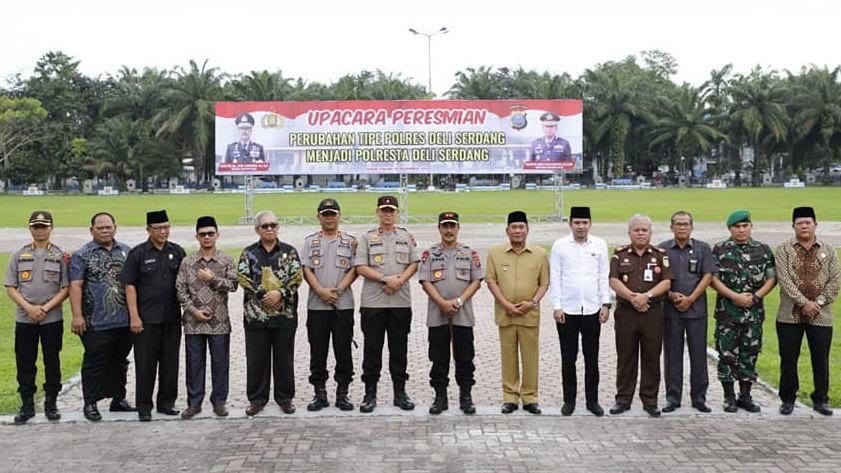 Kapolda Sumut Resmikan Perubahan Status Polresta Deliserdang Kapolda Sumut Resmikan Perubahan Status Polresta Deliserdang