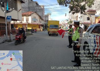Antisipasi Pelanggaran Lalu Lintas, Satlantas Polres Tanjungbalai Patroli Sore