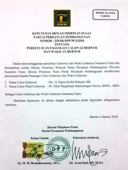 PDIP dan PPP Sepakat Usung Djarot- Sihar di Pilgub SUMUT PDIP dan PPP Sepakat Usung Djarot- Sihar di Pilgub SUMUT