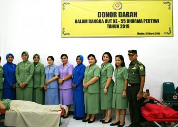 HUT Persit  Ke-73,Ketua Persit Kartika Chandra Kirana PD I/BB Gelar Bakti Sosial Donor Darah & Anjangsana
