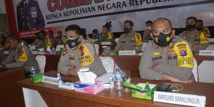 Dukung 100 Hari Kinerja Kapolri, Kapolres Simalungun Ikuti Commander Wish Kapolri secara Virtual di Polda Sumut