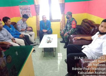 Minta Aparat Desa Terapkan Protokoler Kesehatan Di Kalangan Masyarakat Bersama Personel Jajaran Kodim 0208/Asahan
