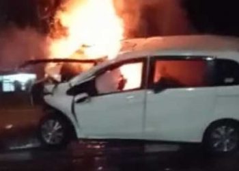 Video Mobil Honda Freed Tabrak Pohon di Medan, Pengemudinya Tewas Terpanggang