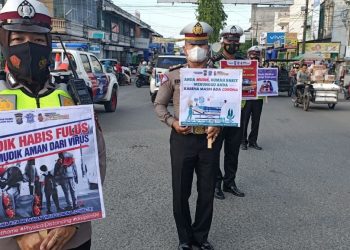 Polres Tanjungbalai Kampanyekan Jangan Mudik Lebaran Idul Fitri 1442 H