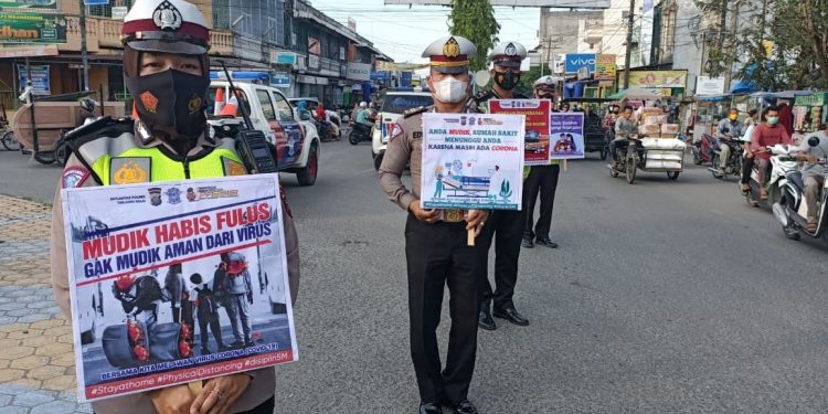 Polres Tanjungbalai Kampanyekan Jangan Mudik Lebaran Idul Fitri 1442 H