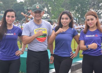 Gelorakan Semangat Tahun Baru 2019, Pangdam I Bukit Barisan Olahraga Bersama 1500 an Anggota