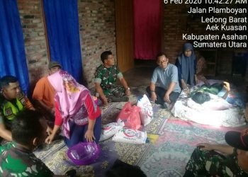 Kodim 0208/Asahan Bantu Keluarga Korban Tabrak Lari