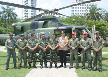 Pemilu 2019,  Pangdam I/BB Bersama Kapoldasu Naik Helikopter Patroli Wilayah