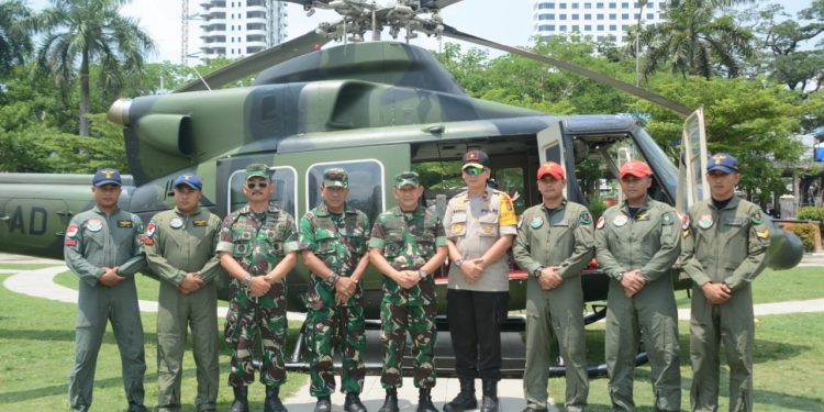 Pemilu 2019,  Pangdam I/BB Bersama Kapoldasu Naik Helikopter Patroli Wilayah