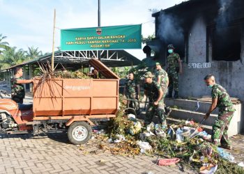Prajurit dan PNS Kodam I/BB melaksanakan Hari Peduli Sampah Nasional 2019 (HPSN)