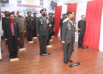 Rayakan HUT Bhayangkara ke 74 Kapolres dan Forkopimda Taput Ikuti Upacara Secara Virtual