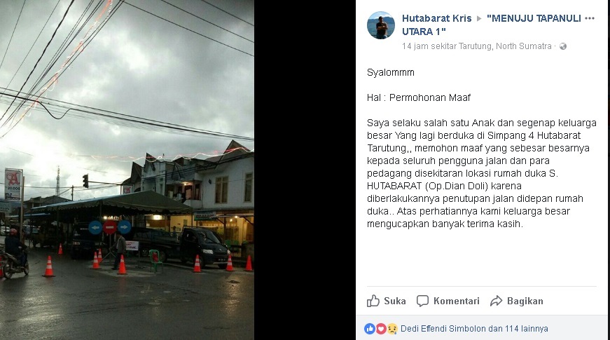 Ayahnya Meninggal di Masa Mudik, Pria ini Tulis Pemintaan Maaf atas Penutupan Jalan. Netizen memujinya...