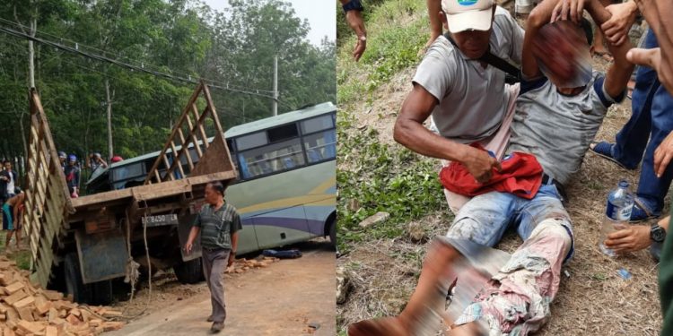 27 Orang Korban Kecelakaan Bus Intra Kontra Truk Pengangkut Batu