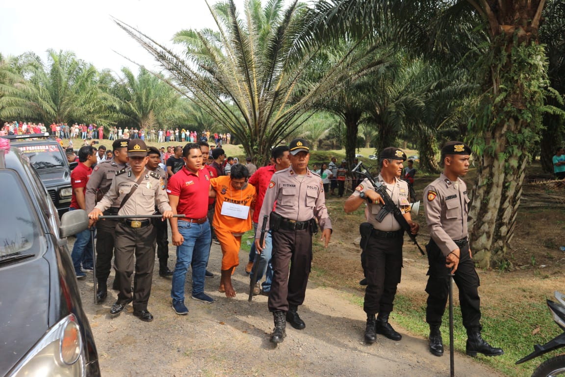 Sat Reskrim Polres Simalungun Gelar Rekonstruksi Pembunuhan Ngatiem