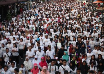 Puncak Millennial Road Safety Festival, Ribuan Warga Siantar Jalan Santai 