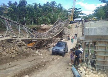 Jembatan Gido Nias-Nias Selatan Sudah Dapat Dilalui Mobil