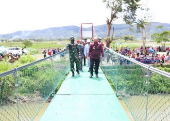 Jelang HUT Kemerdekaan RI, Jembatan Gantung Ir Soekarno di Taput Diresmikan