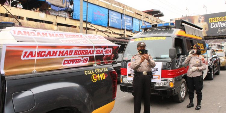 Peti Mati Dibawa Keliling Kota Siantar ‘Jangan Mau Korban Sia-sia Covid 19’