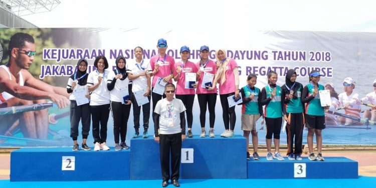Polwan Polres Bogor Raih Juara Dayung Kejurnas