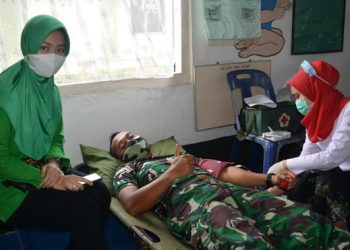 Atasi Kekurangan Darah PMI, Yonarhanud 11/WBY dan Persit Aksi Kemanusian