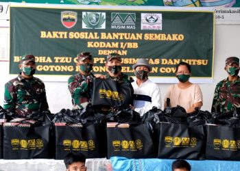 Kodim 0201/BS Salurkan Bantuan Sembako Kodam 1/BB ke Panti Asuhan