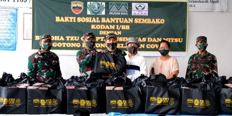 Kodim 0201/BS Salurkan Bantuan Sembako Kodam 1/BB ke Panti Asuhan