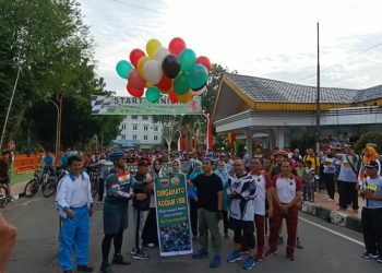 Sambut HUT Kodam ke-69, Kodim 0203/Lkt Gelar Funbike, Senam Bersama dan  Donor Darah