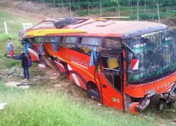 Kecelakaan Bus Barumun, Puluhan Penumpang Terluka dan Amdani Harahap Tewas di Lokasi