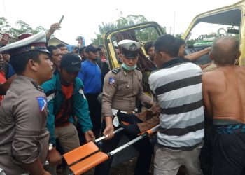 Laka Maut di Jalan Lintas Sumatera, Sipoholon, Supir dan Penumpang Tewas Terjepit