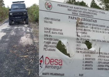 Proyek Jalan Lapen Dana Desa Pansurbatu Tahun 2017 Hancur