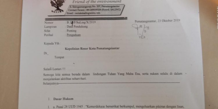 SaLing Laporkan Pemko Siantar Terkait Pembiaran Ternak Babi di Silomangi