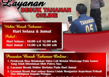 Cegah Penyebaran Covid – 19, Polres Nias Terapkan Layanan Besuk Tahanan Online
