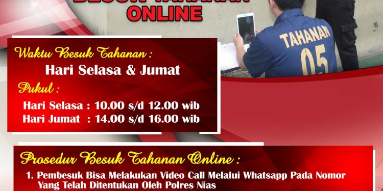 Cegah Penyebaran Covid – 19, Polres Nias Terapkan Layanan Besuk Tahanan Online