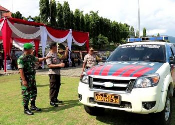 Kapolres Tanggamus dan Dandim Lepas Personel Pengaman TPS