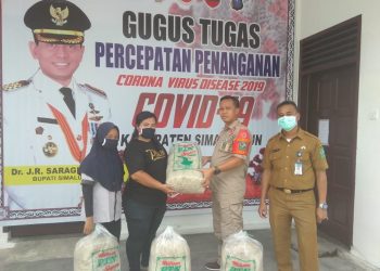 Meranti Land Sampaikan Bantuan ke Gugus Tugas Percepatan Penanganan Covid-19 Simalungun