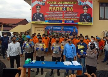 35 Orang Pengedar dan Pengguna Narkoba Diciduk Polres Labuhanbatu pada Awal Tahun 2021