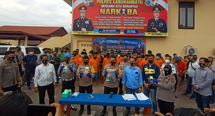 35 Orang Pengedar dan Pengguna Narkoba Diciduk Polres Labuhanbatu pada Awal Tahun 2021